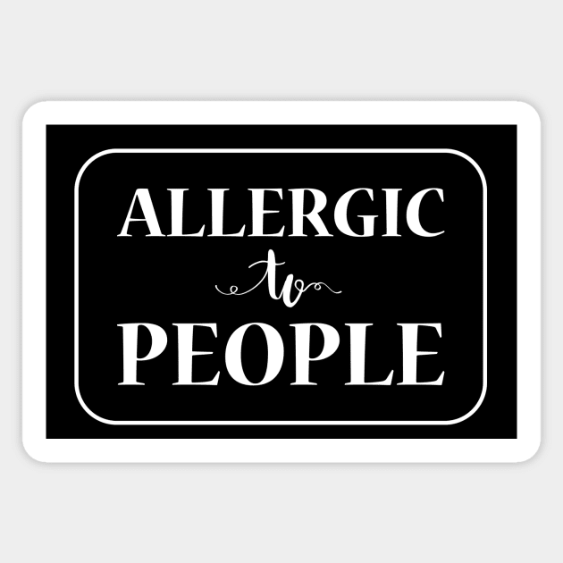 Allergic To People, White Sticker by Lusy